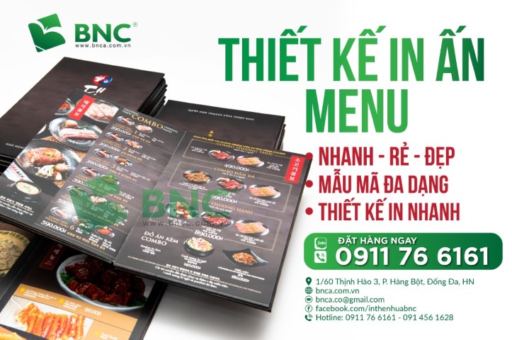 Thiết kế in ấn menu