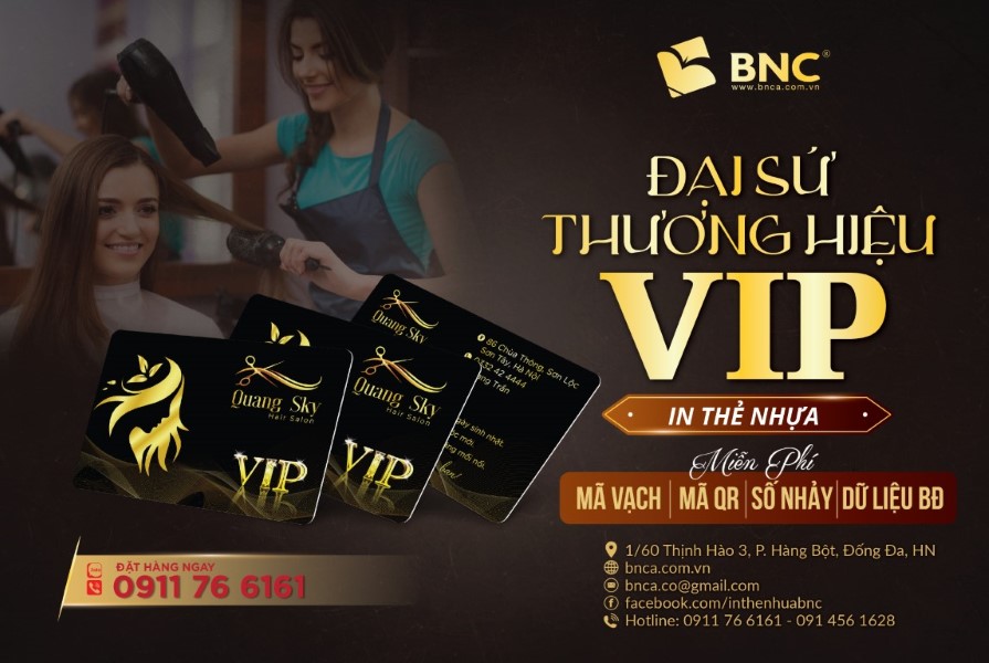 In thẻ nhựa hair salon